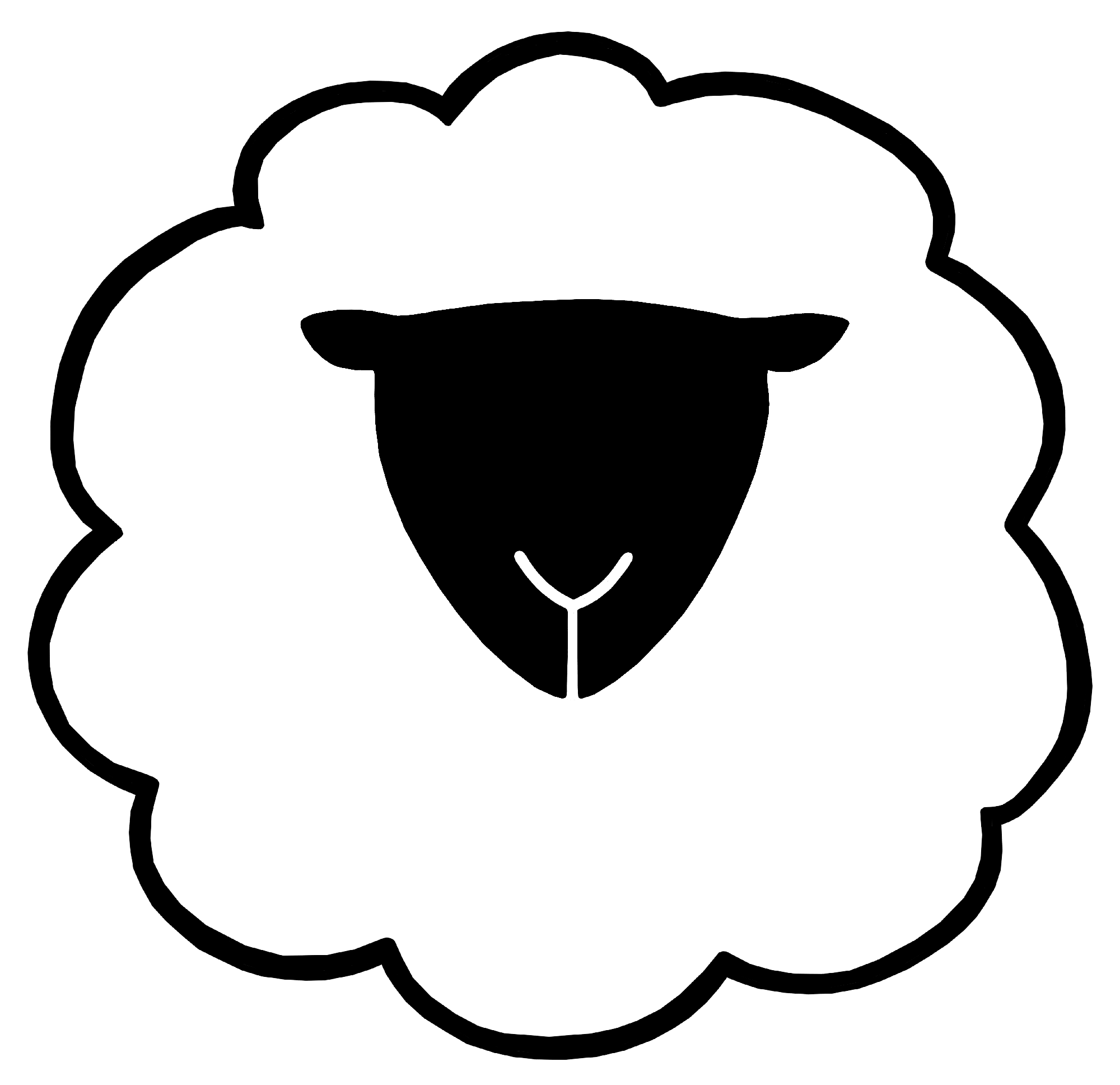 image of a white sheep with a black head
